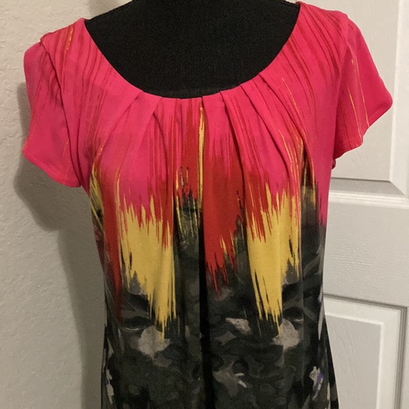 Alfani petite floral long shirt/ mini dress size S - Picture 2 of 10